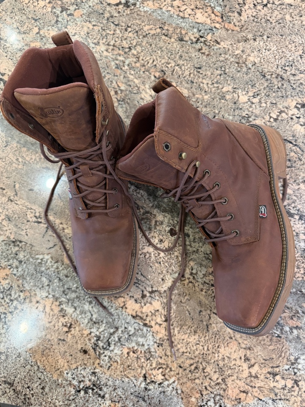 Justin Boots Men's Brown Lace-Up Work Boots